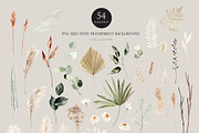 Watercolor flower - Boho leaves Set, an Illustration by Beigetime (Thumbnail 3 of 9)