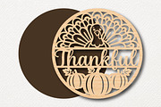 Thankful Turkey Door Sign SVG, a Work Illustration by Digital Artistic99 (Thumbnail 2 of 4)