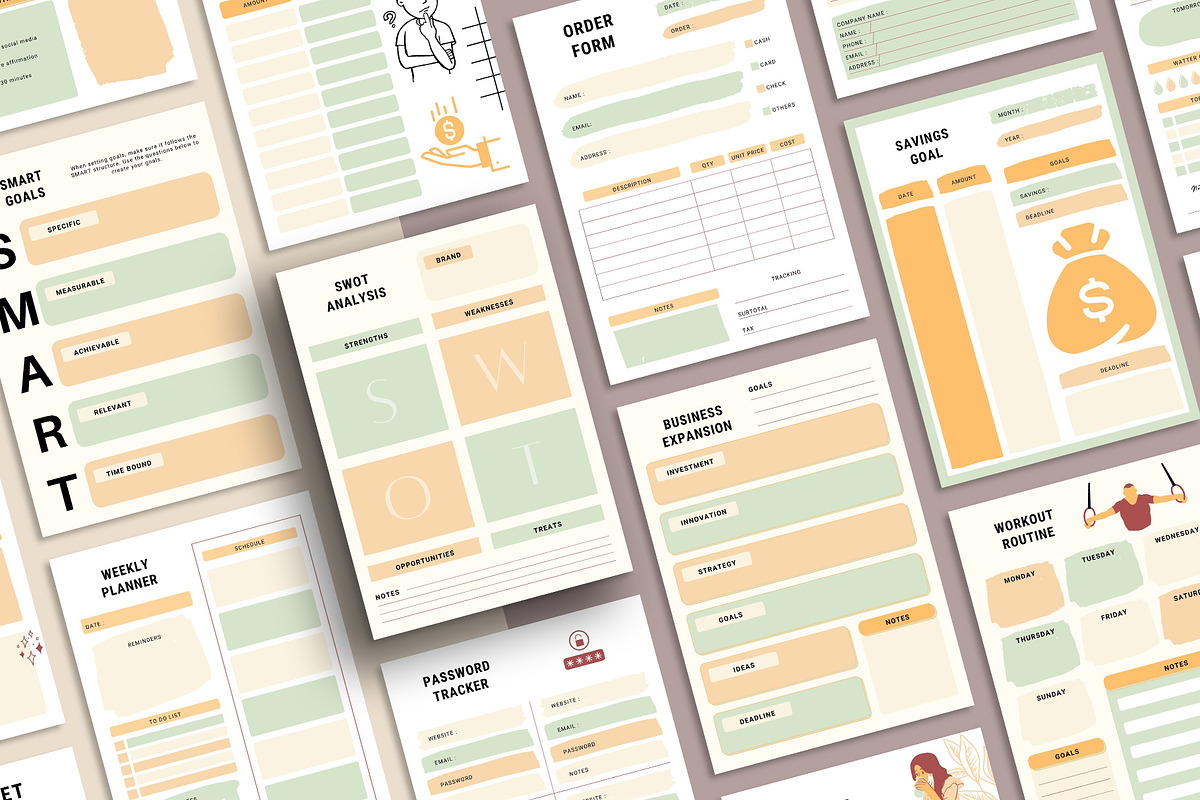 Ultimate Planner Bundle Pack Vol.42, a Stationery Template by Amit Debnath