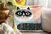 Scandi Folk Art Cat Illustrations, an Animal Illustration by PrintHaven Designs (Thumbnail 8 of 8)