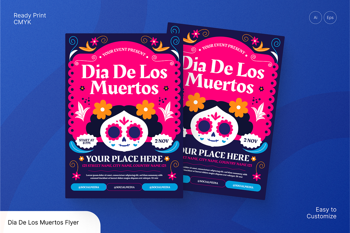 Dia De Los Muertos Flyer, a Flyer Template by Annora Studio (Photo 1 of 6)