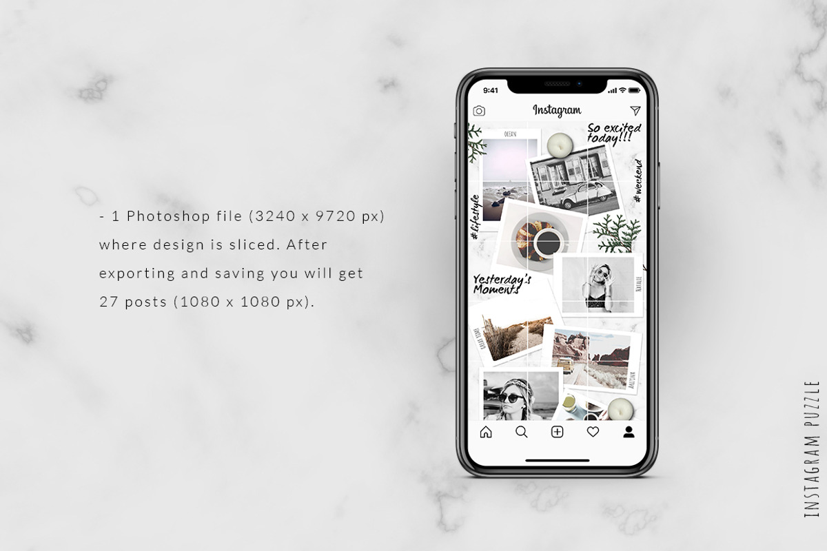 Instagram PUZZLE template-InstantPic, a Social Media Template by CreativeFolks (Photo 4 of 5)