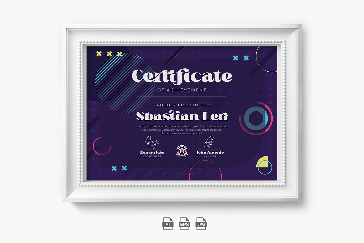 Creative Certificate Template, a Stationery Template by Artnivora.Std