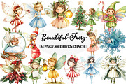 Beautiful Fairy Christmas Clipart, an Illustration by Daily.Designs (Thumbnail 1 of 5)