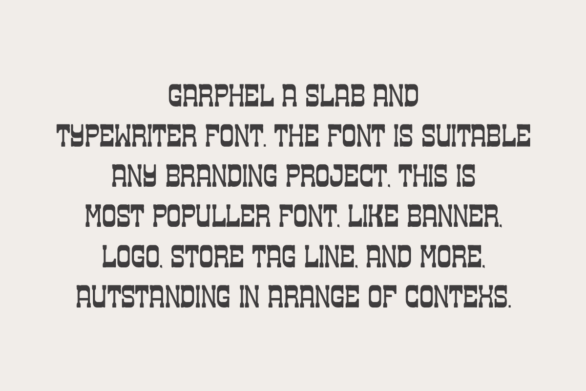Garphel - Typewriter Slab Font, a Slab Serif Font by QR Design Studio (Photo 4 of 9)