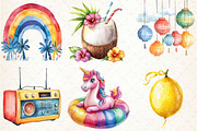Colorful Summer Clipart Set, an Illustration by Libby Wishes (Thumbnail 2 of 5)
