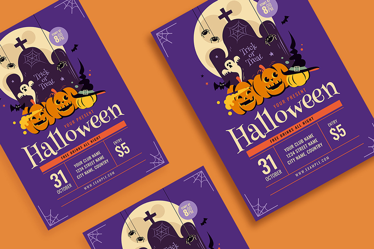 Halloween Trick or Treat Flyer, a Flyer Template by Esui Studio (Photo 4 of 4)
