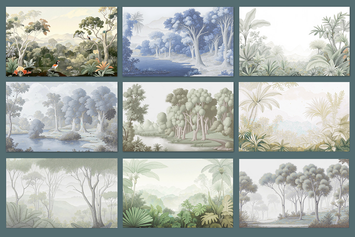 Abstract forest art set, an Illustration by fei long (Photo 9 of 10)
