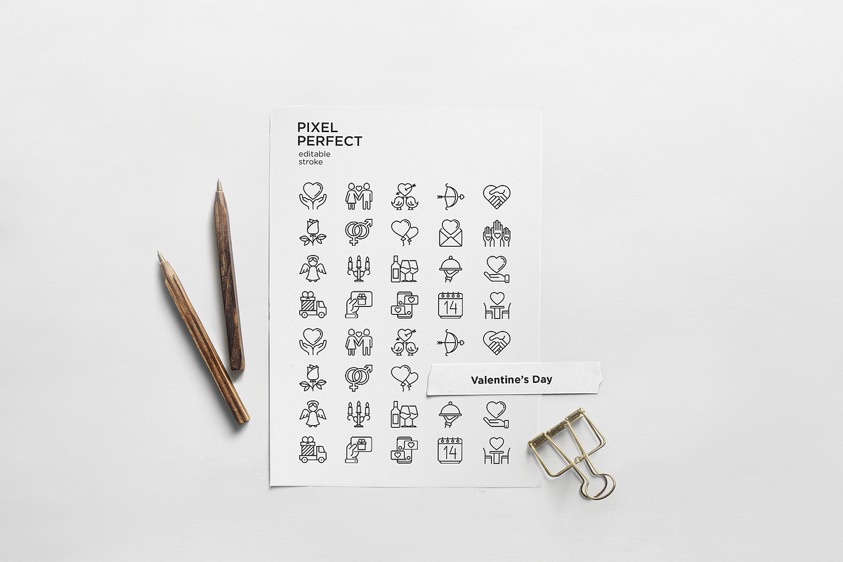 Valentine’s Day Pixel Perfect Icons, an Outline Icon by Alex Blogoodf (Photo 9 of 10)