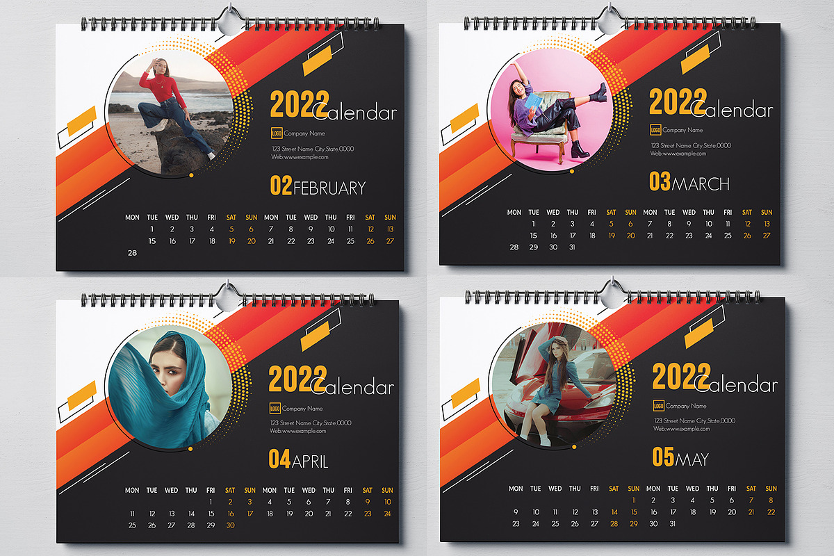 Desk Calendar 2022 V29, a Stationery Template by Template Shop (Photo 2 of 4)