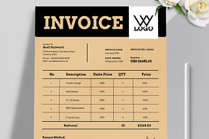 Retro Invoice Design Template