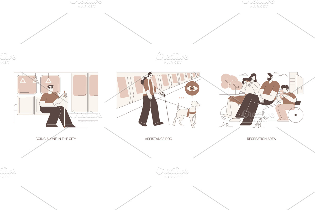 Accessible city isolated cartoon, a Person Illustration by Visual Generation