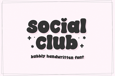 Social Club | Cute Bubbly Font, a Handwritten Font by KA Designs