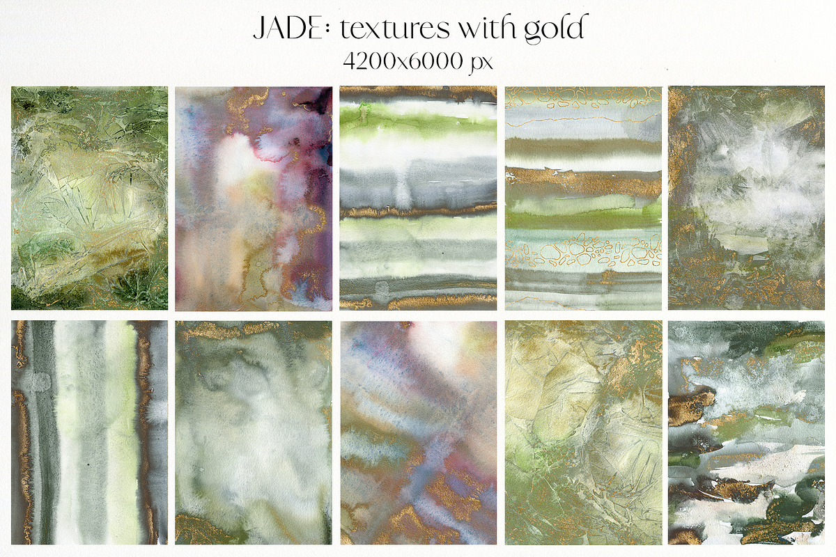 JADE Green watercolor backgrounds, a Texture Graphic by Yuliya Derbisheva (Photo 8 of 13)