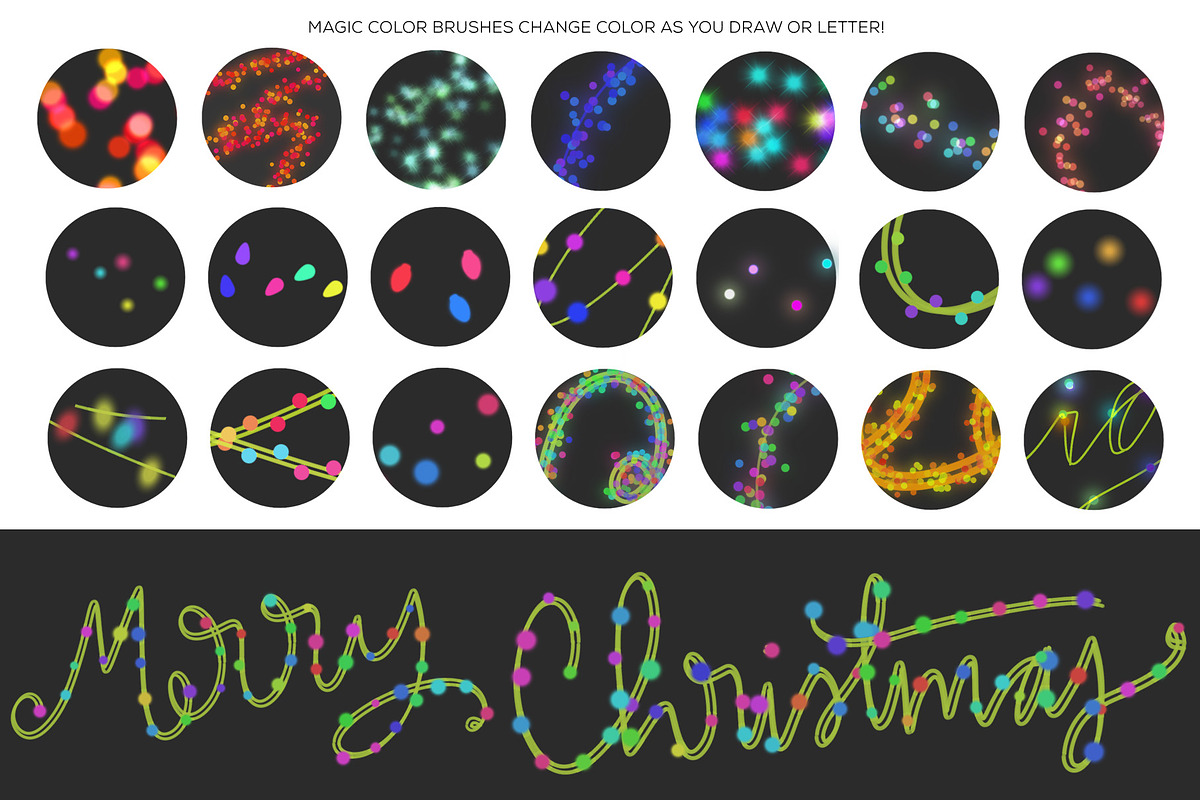 String Lights & Wreath Procreate Set, a Brush Add-On by Studio Kitsch (Photo 9 of 13)