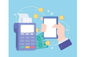 mobile money transfer, a Finance Illustration by studiogstock