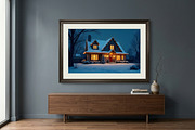 Cozy Winter House Night Background, a Holiday Photo by Aura Canyon HQ (Thumbnail 4 of 7)