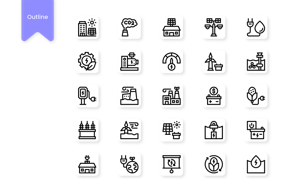 Sustainable Energy Icons, a Duotone Icon by HacaStudio (Photo 1 of 3)
