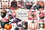 Pink and Black Autumn Clipart, an Illustration by OK Design (Thumbnail 1 of 5)