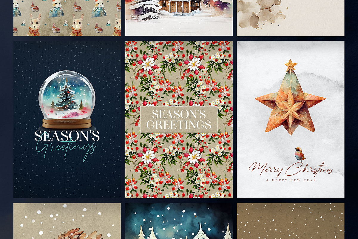 15 Christmas Greeting Card Templates, a Card Template by Graphicdome (Photo 3 of 6)
