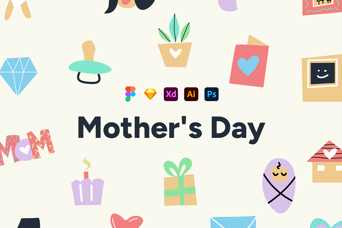 Mother's Day - Creative Icon Pack, a Seasonal Illustration by Petr Bilek (Photo 1 of 2)