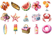 Watercolor Summer Clipart, an Illustration by OK Design (Thumbnail 3 of 6)