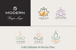 Modern Yoga Logo Collection, a Branding & Logo Template by YUDesignStore