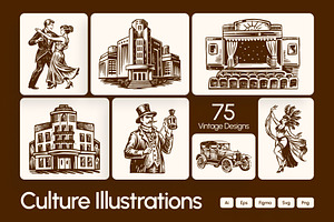 Vintage Culture Illustration Set, a Person Illustration by Creative Stall