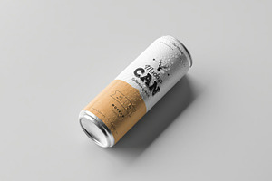 Isometric Lying Soda Can Mockup