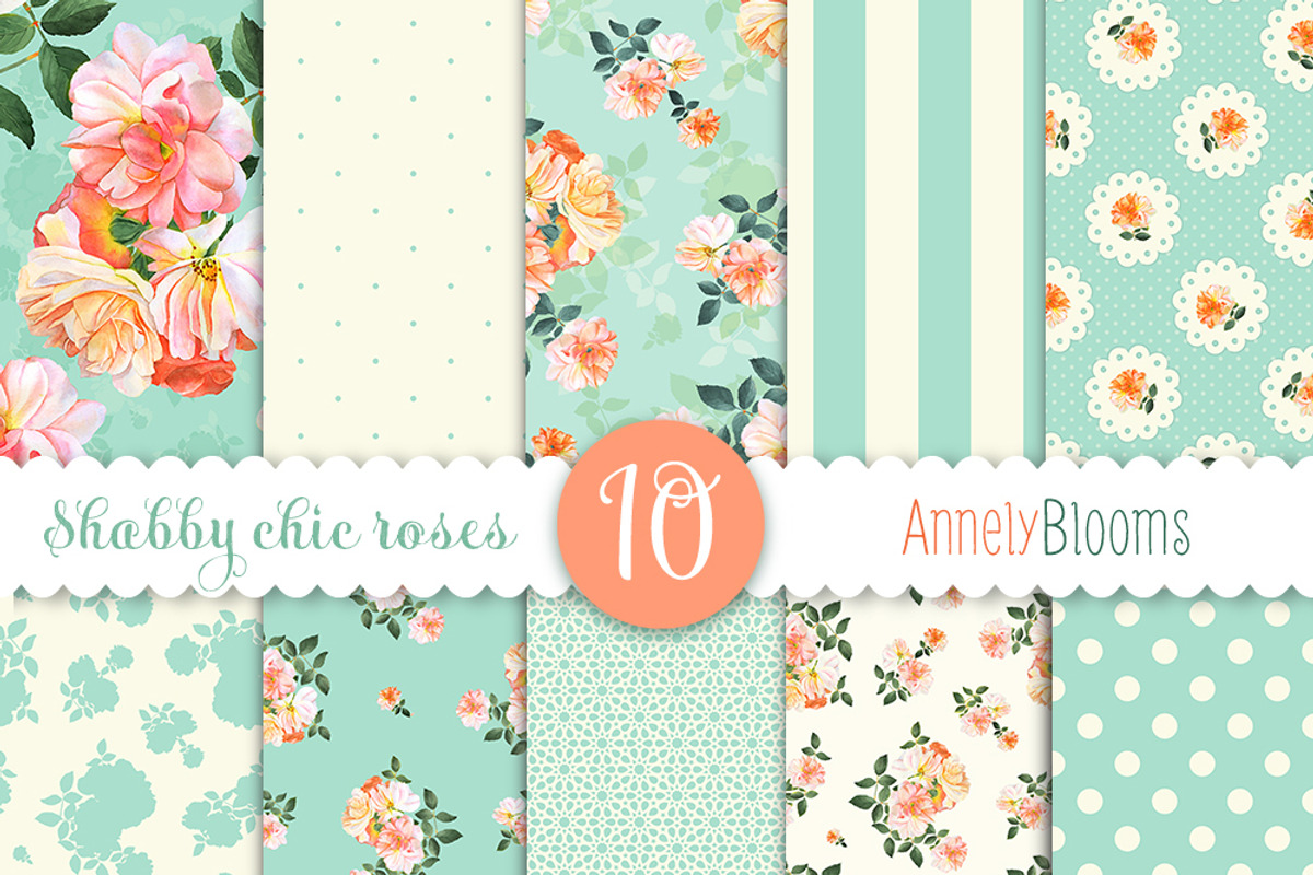 Watercolor patterns with roses, a Pattern Graphic by AnnelyBlooms (Photo 1 of 3)