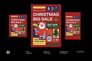 Red Christmas Sale Flyer, a Flyer Template by Neermana