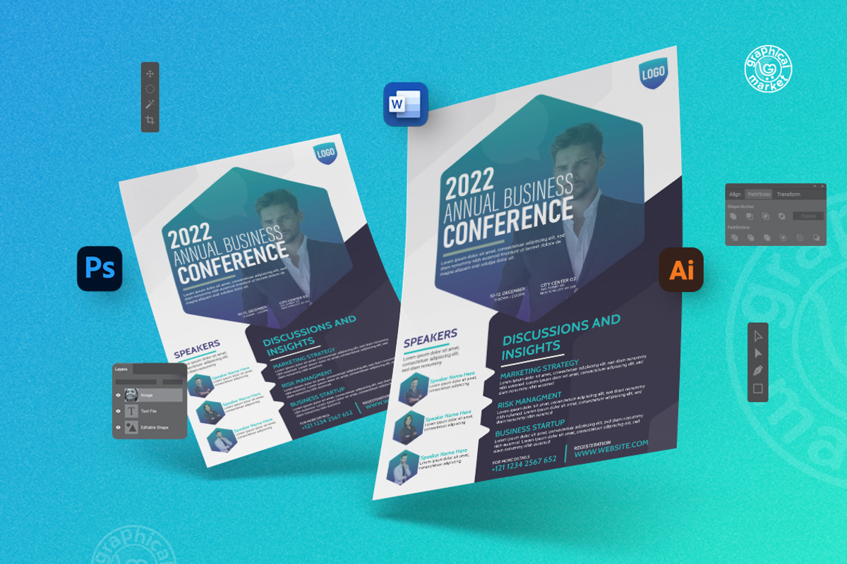 Business Conference Flyer V1, a Flyer Template by GraphicalMarket (Photo 4 of 6)