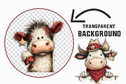 Funny western cows Clipart, an Illustration by Libby Wishes (Thumbnail 5 of 7)