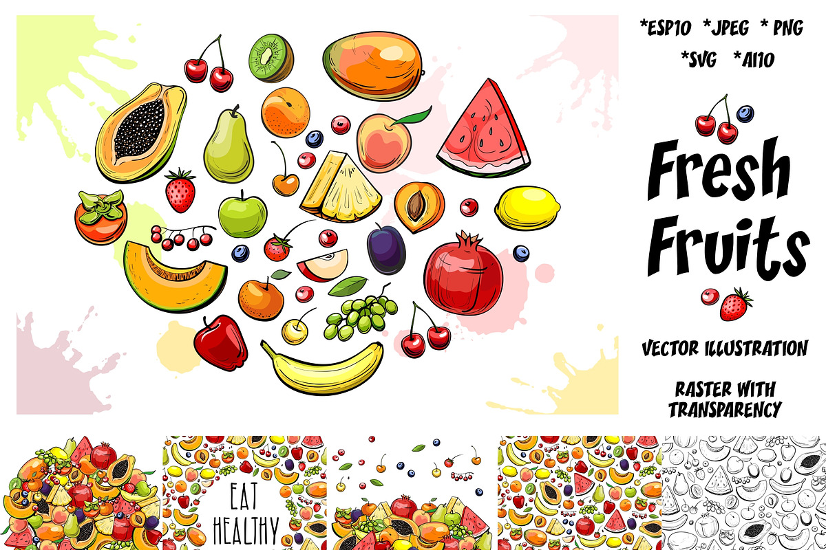 Fruits | Vector illustration, an Object Graphic by Red Spruce's Vector Shop