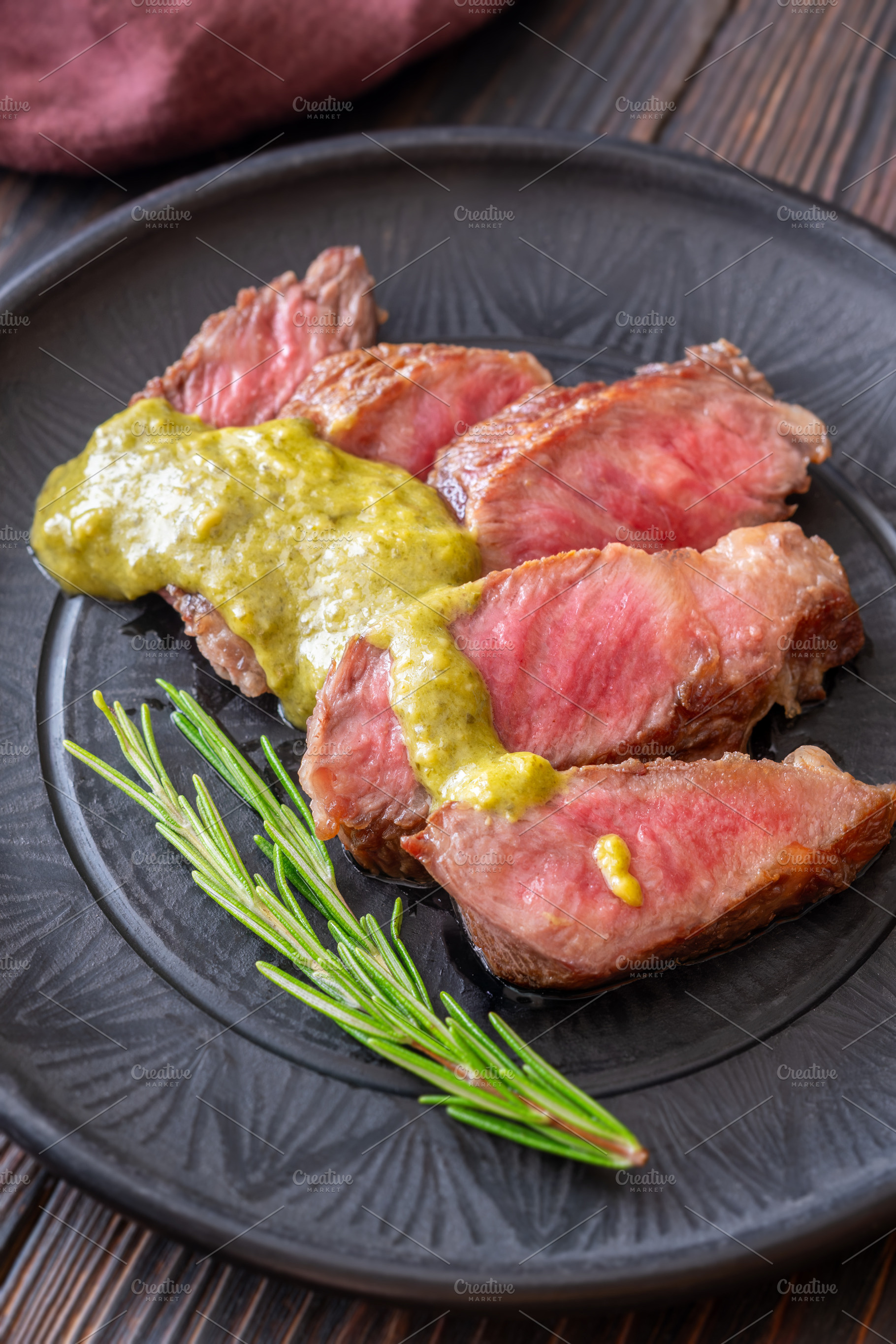 Sliced Wagyu beef steak medium rare, a Food & Drink Photo by Alexander Prokopenko