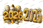 2026 New Year Ballons Clipart, an Illustration by DreamArtGraphic (Thumbnail 3 of 5)