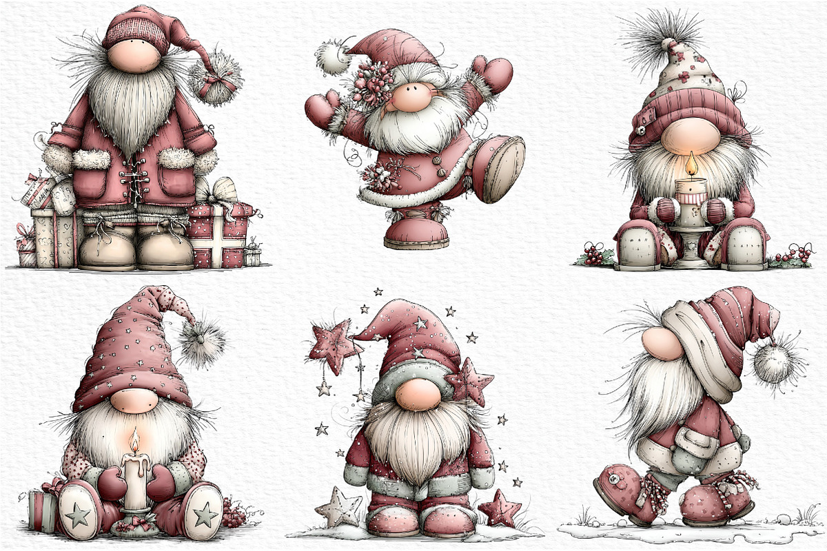 Whimsical Christmas Santa Clipart, an Illustration by Craft Nest (Photo 6 of 6)