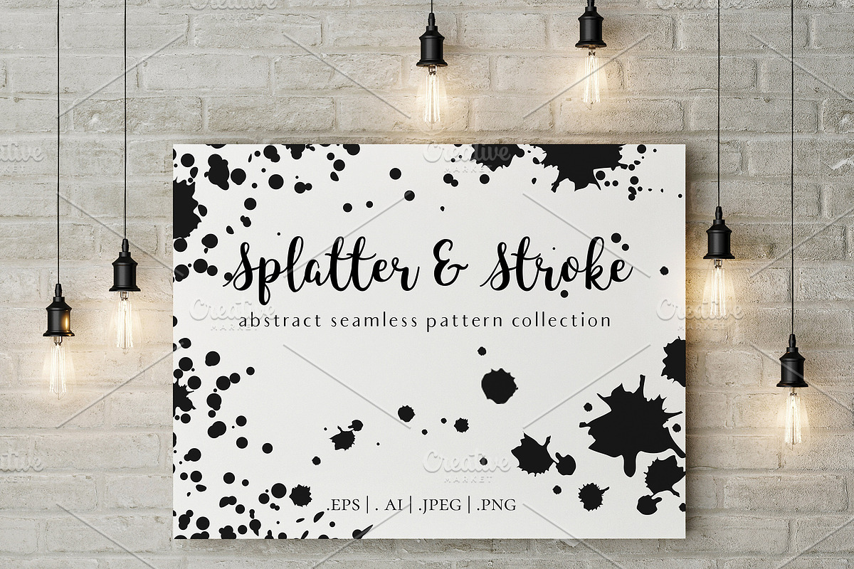 Paint Splatter & Stroke Patterns, a Pattern Graphic by NKTN graphics (Photo 16 of 16)