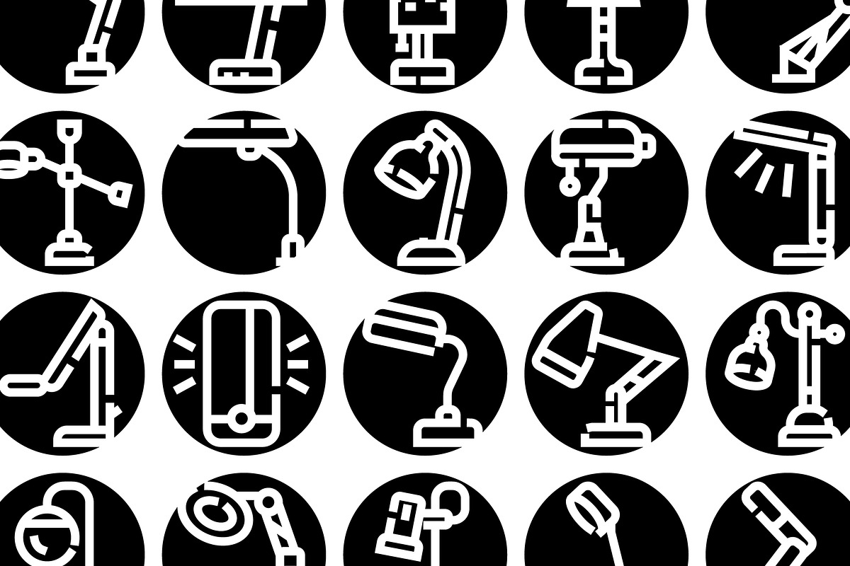 Collection of desk lamps outlining, an Object Graphic by pikepicture (Photo 3 of 3)