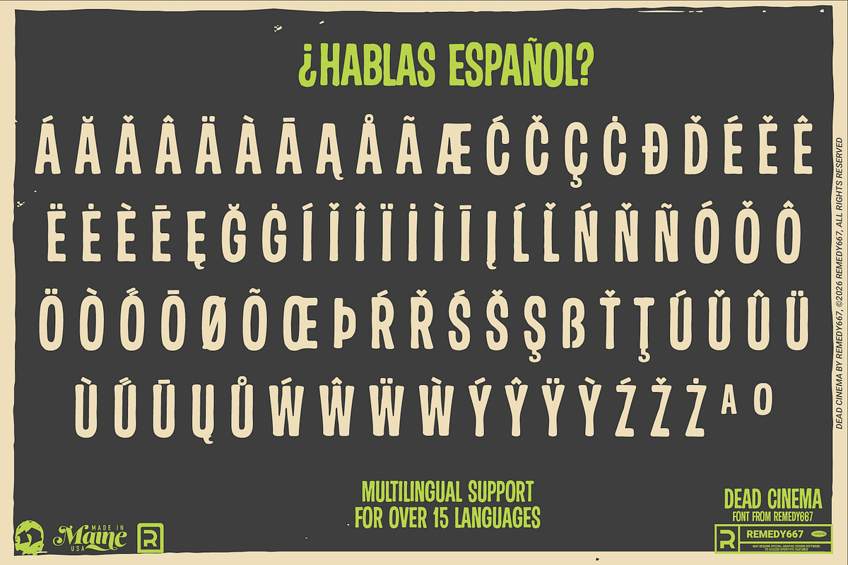 Dead Cinema - Movie Poster Font, a Sans Serif Font by Remedy667 (Photo 4 of 5)