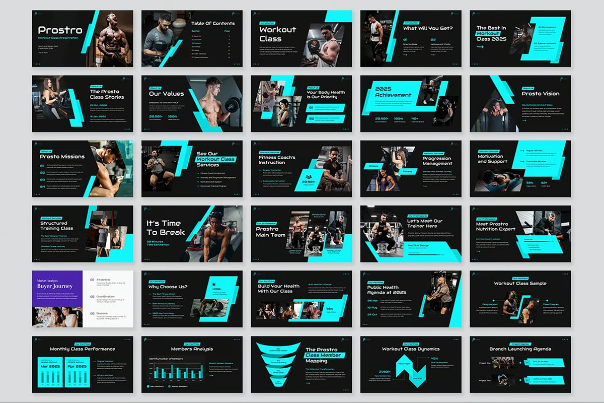 Workout Class Google Slides Template, a Presentation Template by Fit-tee (Photo 11 of 11)