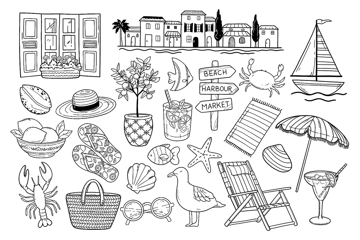Mediterranean Summer Line PNG, SVG, an Object Graphic by ArtGiftsStudio (Photo 3 of 4)
