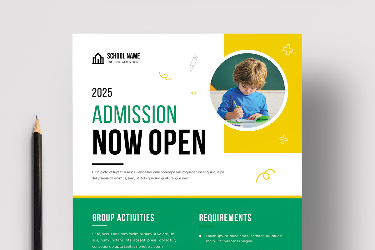 School Addmission Flyer Design, a Flyer Template by MightyDesign (Photo 4 of 8)