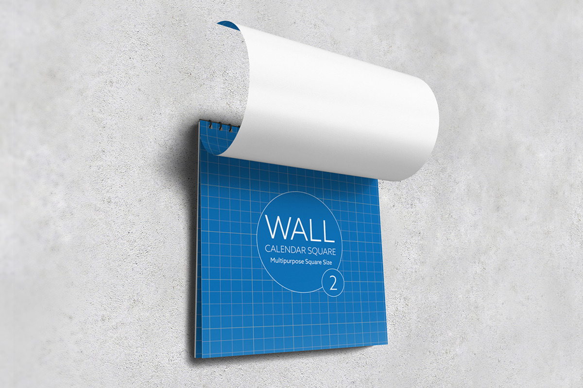Wall Calendar Square Mock-Ups, a Mockup by Kongkow (Photo 4 of 8)