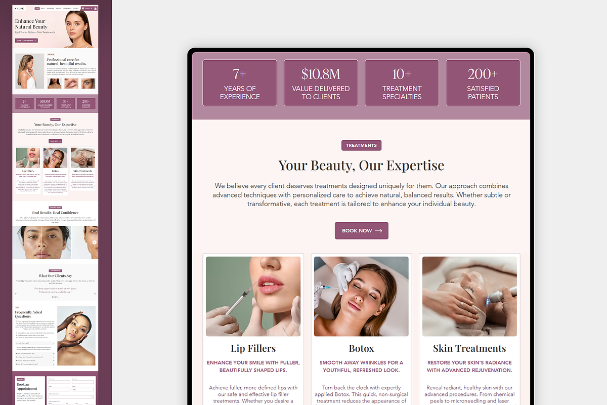 Aesthetics Wix Studio Website preview 2