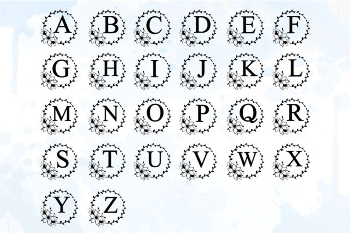 Floral Alphabet Monogram Letter SVG, a Graphic by D2PUTRI (Photo 8 of 27)