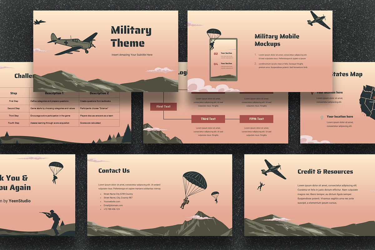 Military Presentation Template, a Presentation Template by BumbleGraph ...