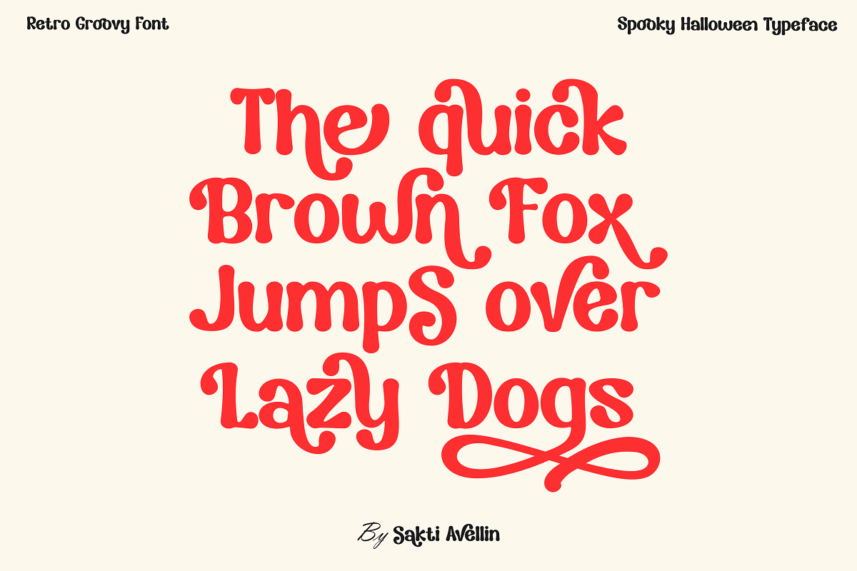 Spooky Halloween - Groovy Font, a Handwritten Font by SaktiAvellin (Photo 7 of 10)