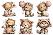 Whimsical Easter Cats Clipart, an Illustration by Daily.Designs (Thumbnail 3 of 8)