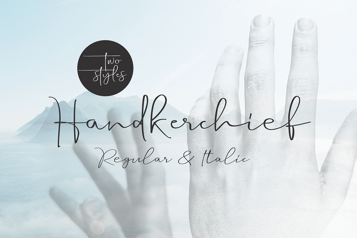Handkerchief, a Script Font by GRAPHICPRESS (Photo 1 of 9)